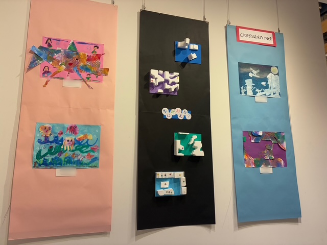 生徒が画用紙と発砲スチロールを使って作成した作品